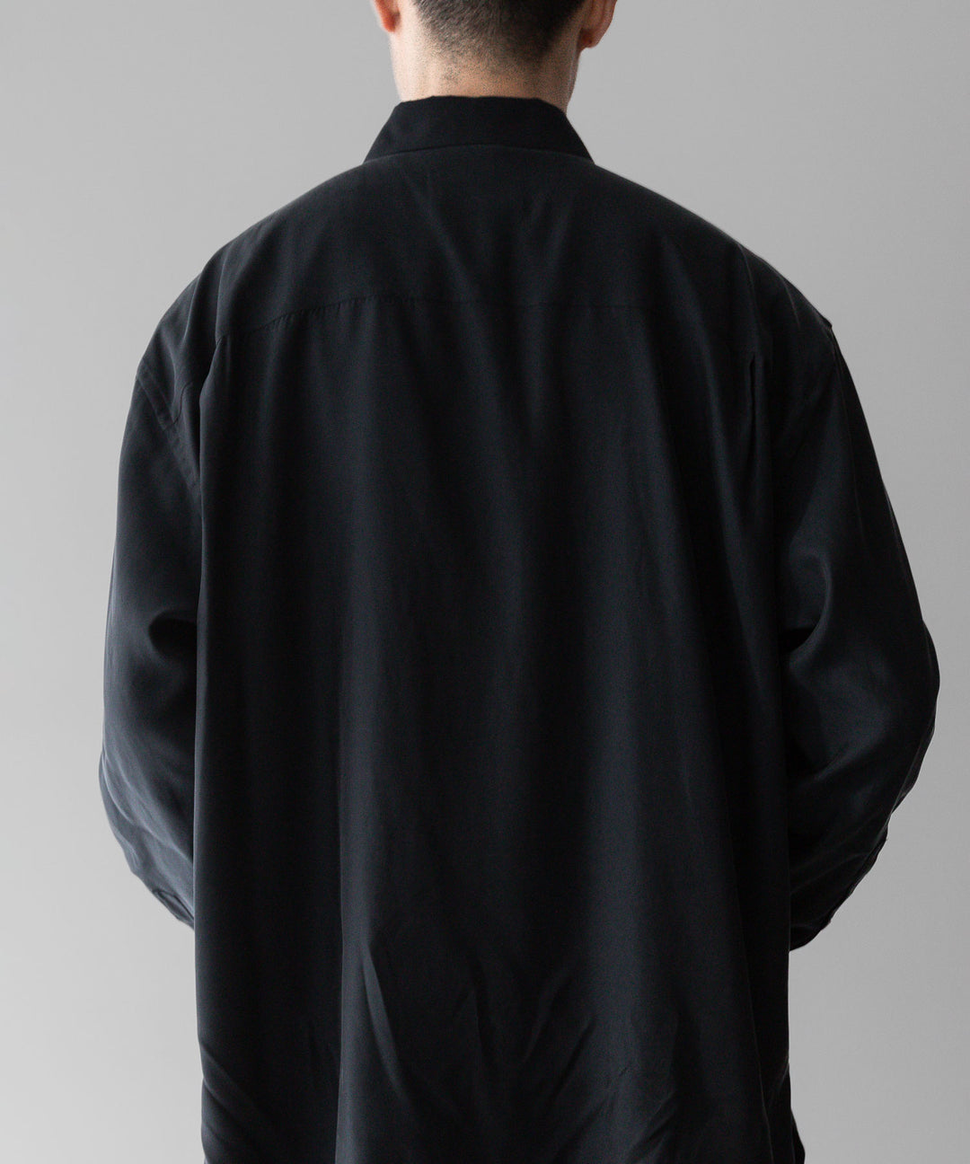 【stein】ssstein シュタインのOVERSIZED CUPRO LS SHIRTのBLACK 公式通販サイトsession福岡セレクトショップ