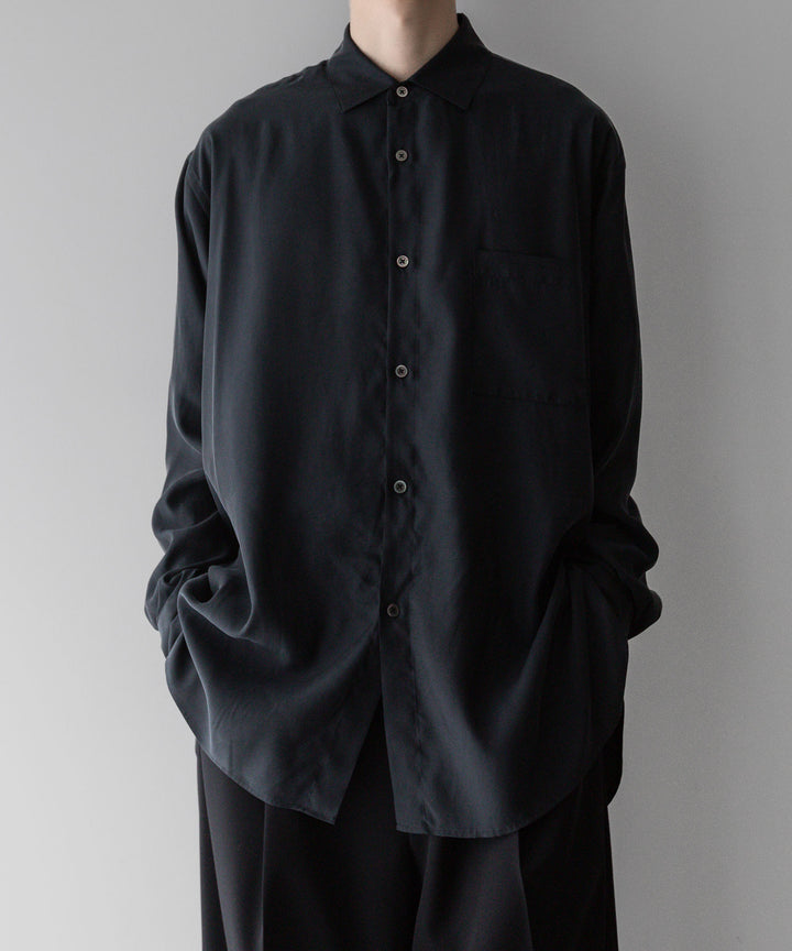 【stein】ssstein シュタインのOVERSIZED CUPRO LS SHIRTのBLACK 公式通販サイトsession福岡セレクトショップ