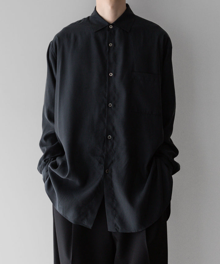 【stein】ssstein シュタインのOVERSIZED CUPRO LS SHIRTのBLACK 公式通販サイトsession福岡セレクトショップ