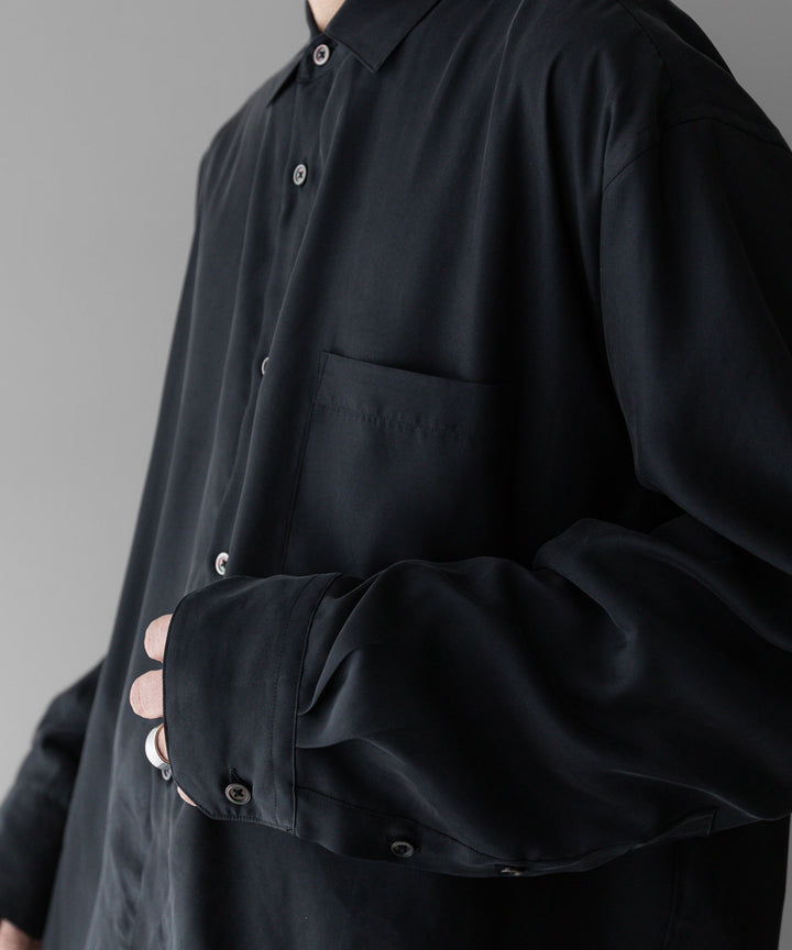 【stein】ssstein シュタインのOVERSIZED CUPRO LS SHIRTのBLACK 公式通販サイトsession福岡セレクトショップ
