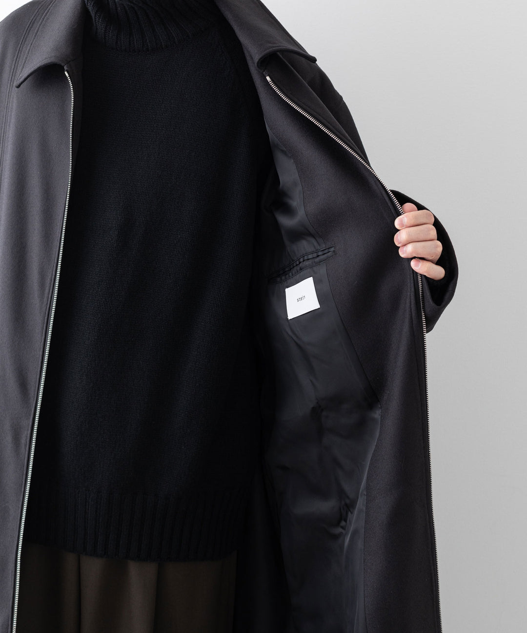 stein シュタイン 23AW OVERSIZED MAXI-LENGTH ZIP COAT - DARK CHARCOAL sessionセッション福岡セレクトショップ 公式通販サイト
