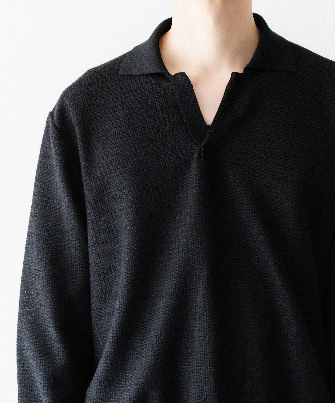 ssstein(シュタイン)のSLUB COTTON KNIT SKIPPER LS - BLACKの公式通販サイトsession福岡セレクトショップ