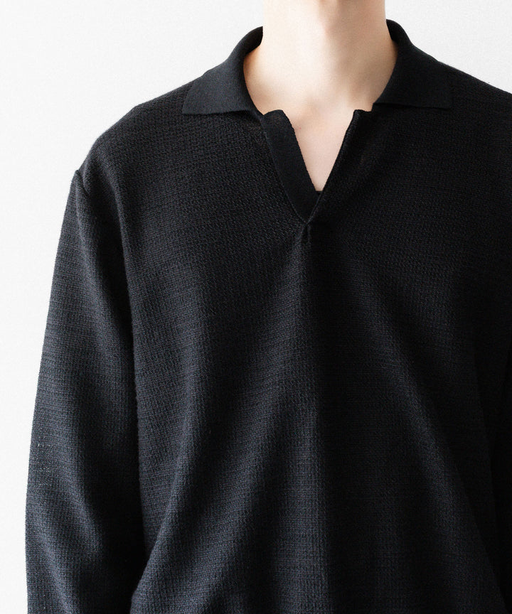 ssstein(シュタイン)のSLUB COTTON KNIT SKIPPER LS - BLACKの公式通販サイトsession福岡セレクトショップ