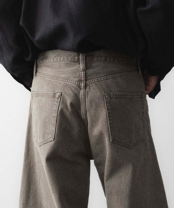 【ssstein】 DEFORMATION WIDE COLOR DENIM PANTS - KHAKI