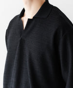画像をギャラリービューアに読み込む, ssstein(シュタイン)のSLUB COTTON KNIT SKIPPER LS - BLACKの公式通販サイトsession福岡セレクトショップ
