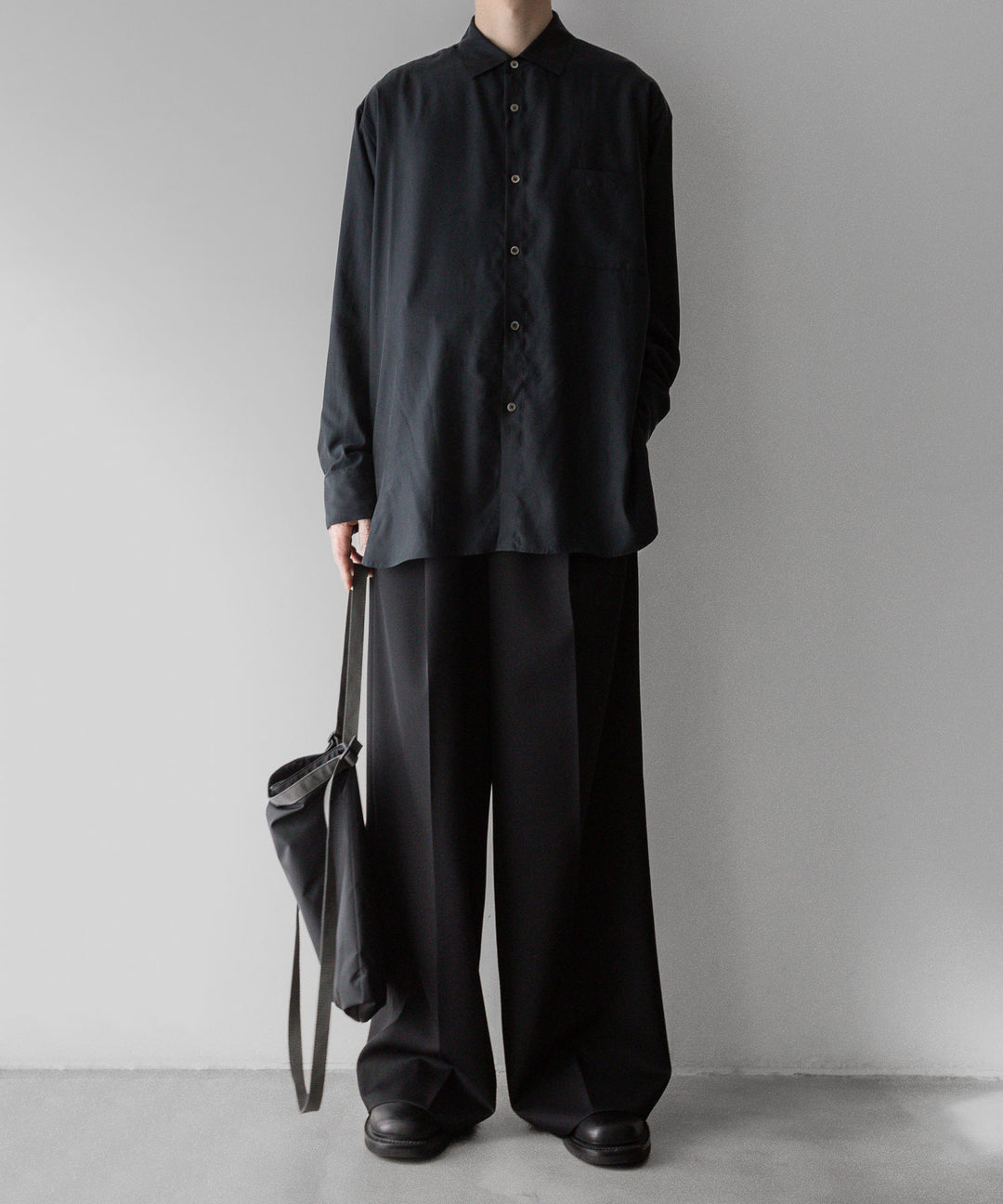 【stein】ssstein シュタインのOVERSIZED CUPRO LS SHIRTのBLACK 公式通販サイトsession福岡セレクトショップ