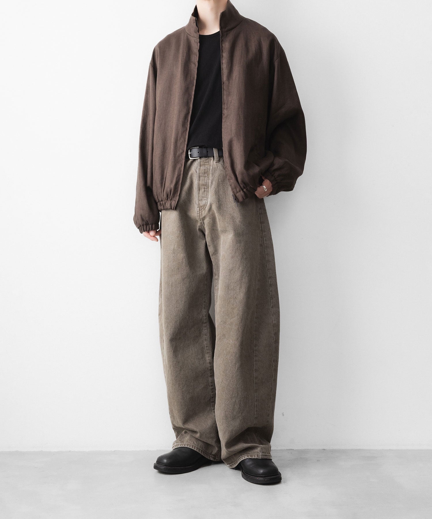 ssstein / シュタイン】DEFORMATION WIDE COLOR DENIM PANTS - KHAKI