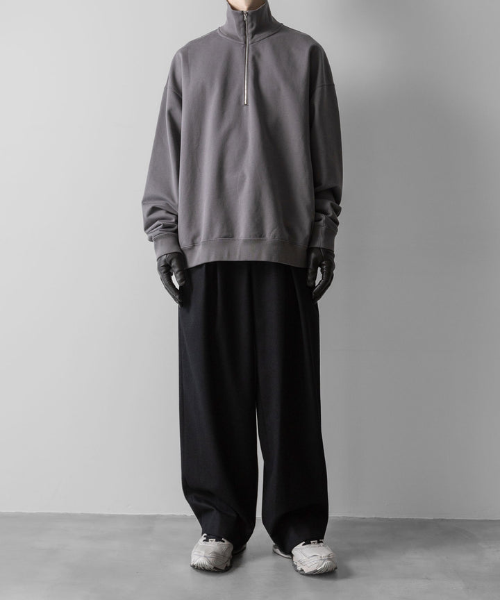 KANEMASA PHIL. カネマサフィルの36G SUPER FINE GAUGE HALF ZIP PULLOVER - CHARCOALの公式通販サイトsession福岡セレクトショップ