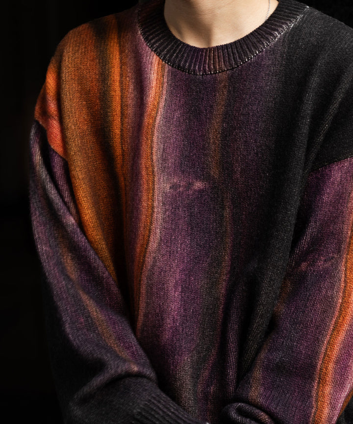 stein(シュタイン)の23AWコレクションEXTRA FINE LAMBS PRINTED KNIT LSのORANGE