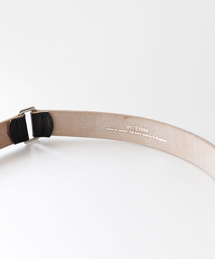 INTÉRIM - インテリムの30mm OAK BARK LEATHER DOUBLE SQUARE BELTのBLACK