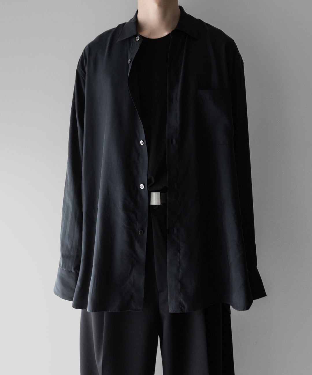 【stein】ssstein シュタインのOVERSIZED CUPRO LS SHIRTのBLACK 公式通販サイトsession福岡セレクトショップ