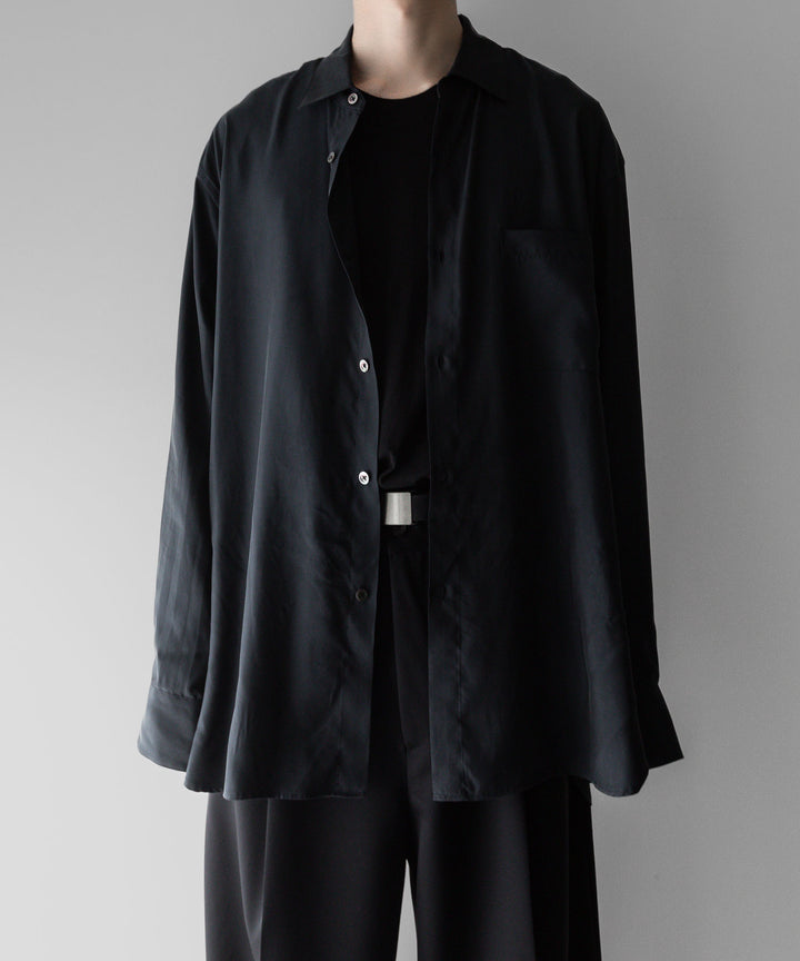 【stein】ssstein シュタインのOVERSIZED CUPRO LS SHIRTのBLACK 公式通販サイトsession福岡セレクトショップ