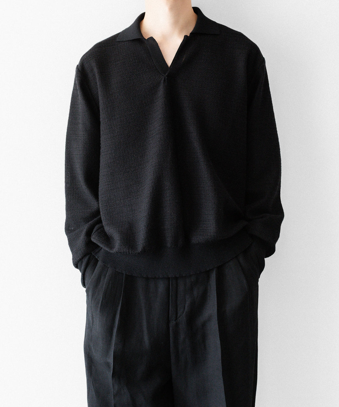 ssstein(シュタイン)のSLUB COTTON KNIT SKIPPER LS - BLACKの公式通販サイトsession福岡セレクトショップ