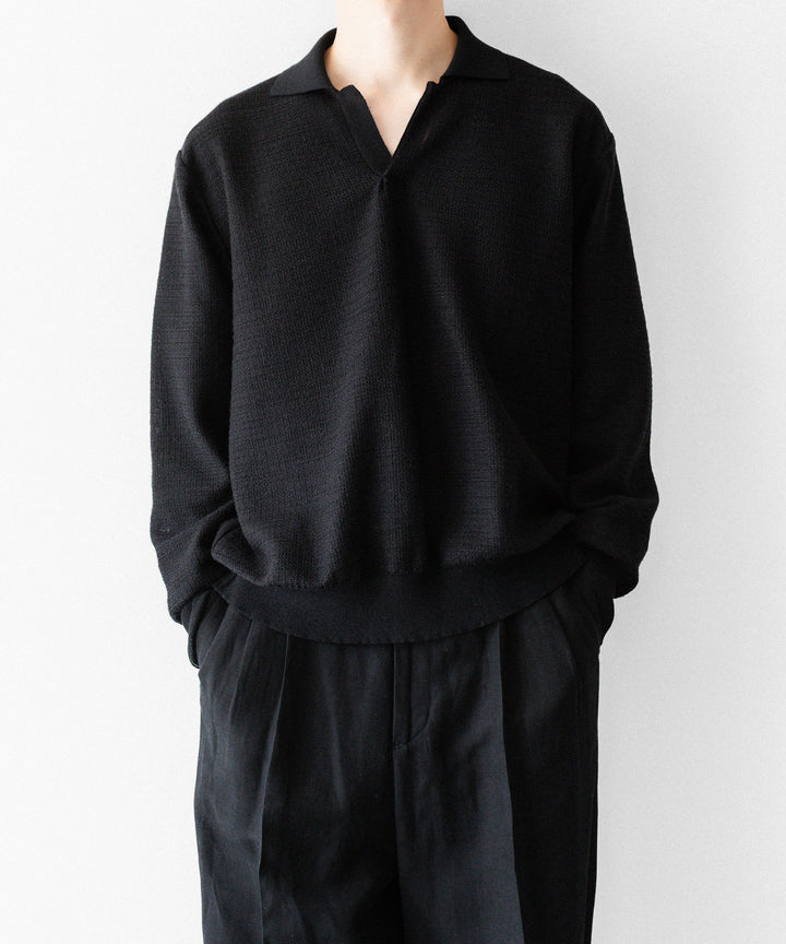 ssstein(シュタイン)のSLUB COTTON KNIT SKIPPER LS - BLACKの公式通販サイトsession福岡セレクトショップ