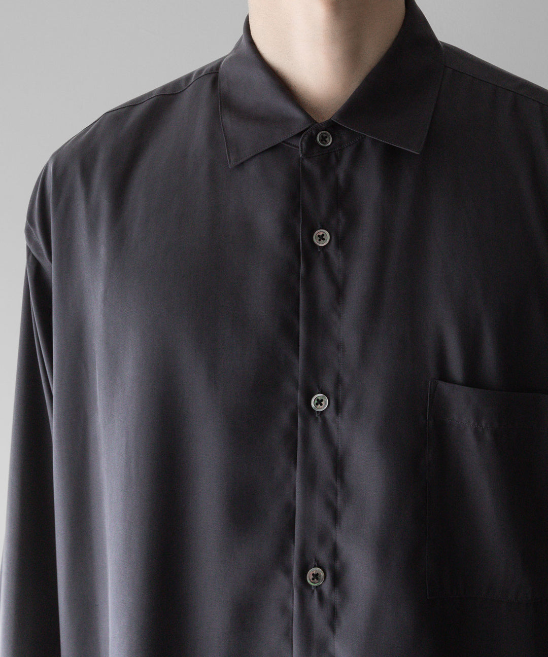 【stein】ssstein シュタインのOVERSIZED CUPRO LS SHIRTのCHARCOAL 公式通販サイトsession福岡セレクトショップ