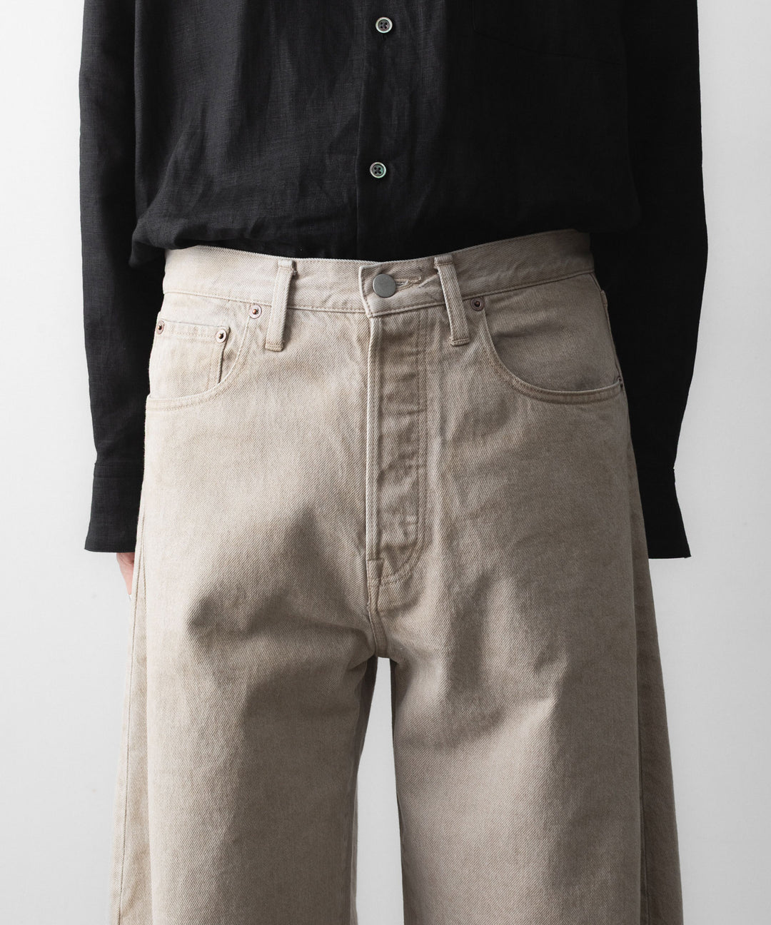 【ssstein】 DEFORMATION WIDE COLOR DENIM PANTS - BEIGE