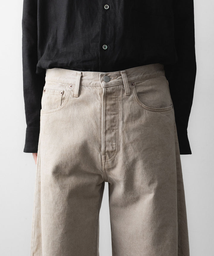 【ssstein】 DEFORMATION WIDE COLOR DENIM PANTS - BEIGE