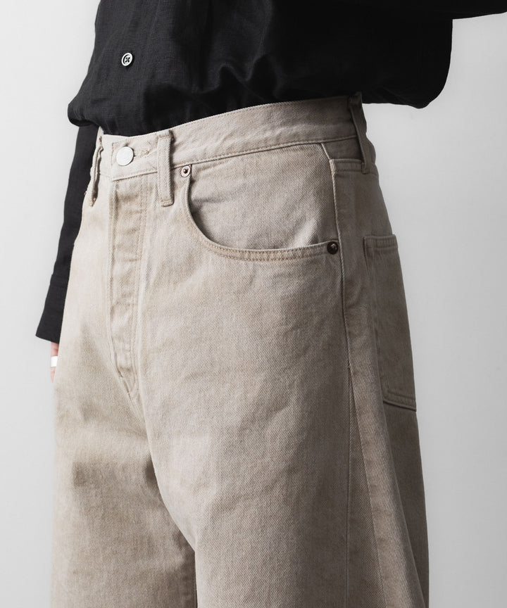 【ssstein】 DEFORMATION WIDE COLOR DENIM PANTS - BEIGE