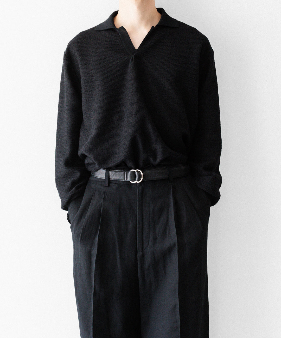 ssstein(シュタイン)のSLUB COTTON KNIT SKIPPER LS - BLACKの公式通販サイトsession福岡セレクトショップ