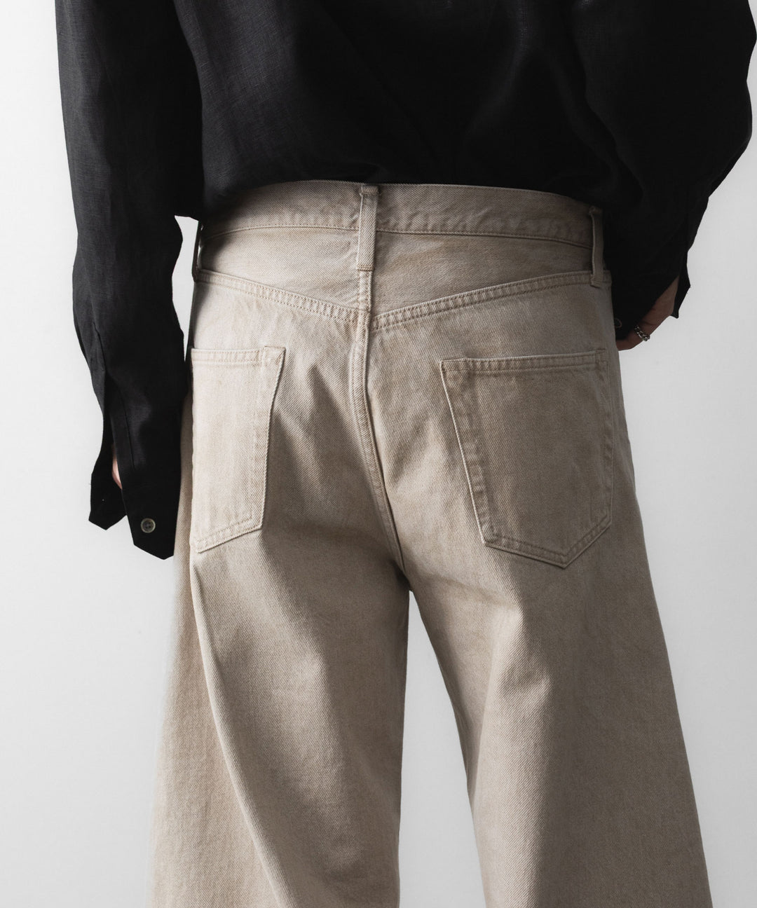 【ssstein】 DEFORMATION WIDE COLOR DENIM PANTS - BEIGE