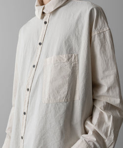 【 The Viridi-anne 】DIAGONAL OPEN HIGH NECK SHIRT - ECRU