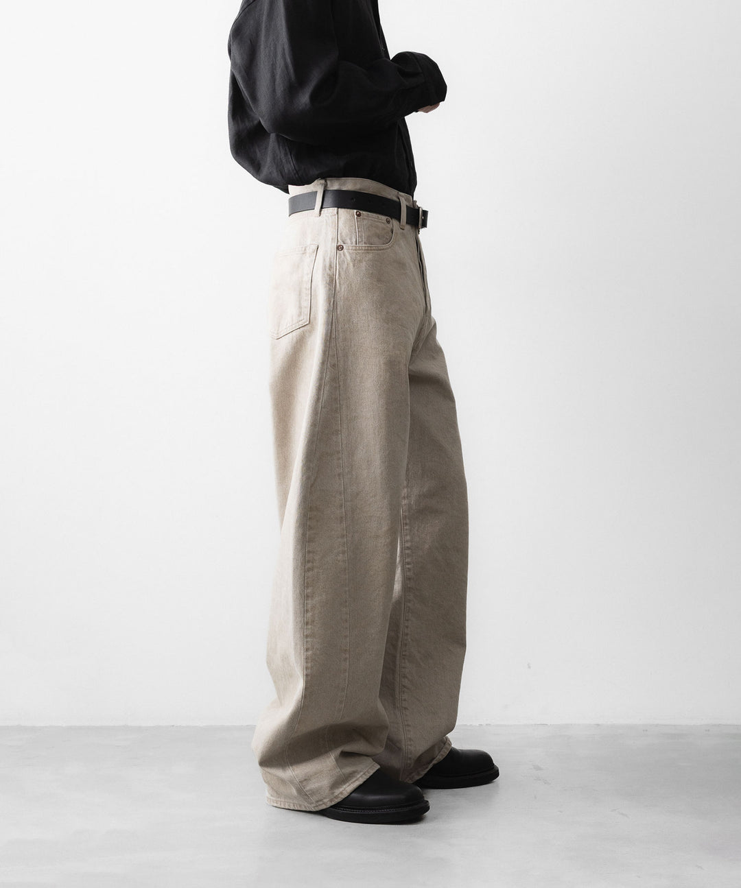 【ssstein】 DEFORMATION WIDE COLOR DENIM PANTS - BEIGE