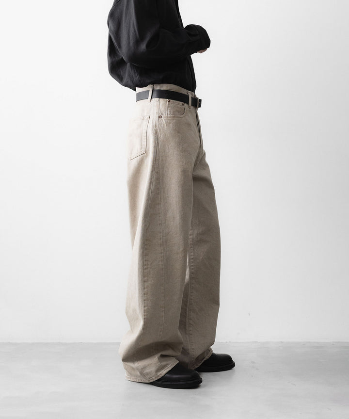 【ssstein】 DEFORMATION WIDE COLOR DENIM PANTS - BEIGE