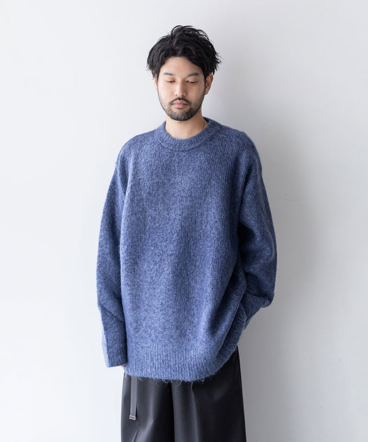stein(シュタイン)の23AWコレクションKID MOHAIR KNIT LSのBLUE GREY