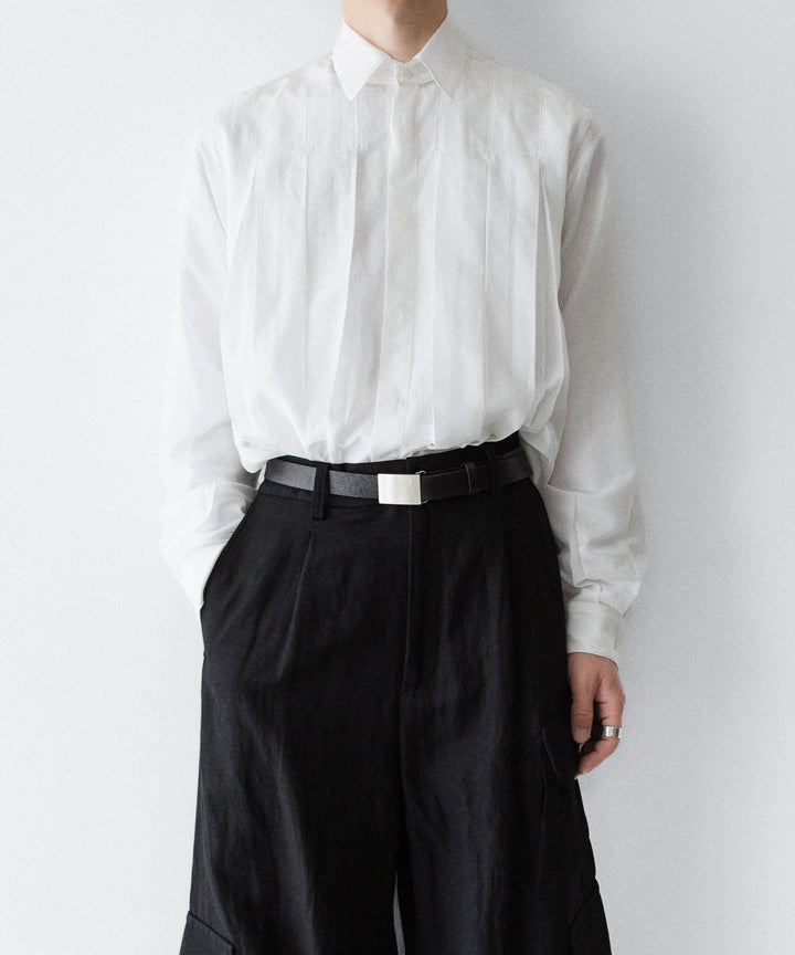 SUBLATIONS-サブレーションズのSHEER TUCK DRESS SHIRTのWHITE公式通販サイトsession福岡セレクトショップ