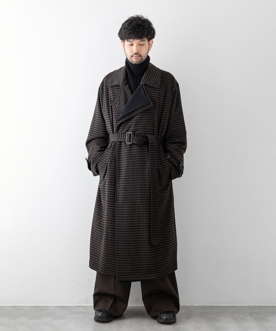 stein シュタイン DOUBLE LAPELED DOUBLE BREASTED COAT - GINGHAM×BLACK sessionセッション福岡セレクトショップ 公式通販サイト  