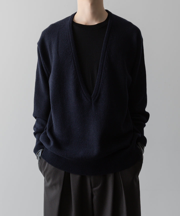 ssstein(シュタイン)の24AWコレクション EXTRA FINE WOOL KNIT DEEP V NECK LS - DARK NAVY 公式通販サイトsession福岡セレクトショップ