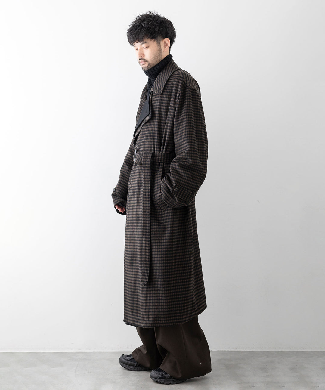 stein シュタイン DOUBLE LAPELED DOUBLE BREASTED COAT - GINGHAM×BLACK sessionセッション福岡セレクトショップ 公式通販サイト  