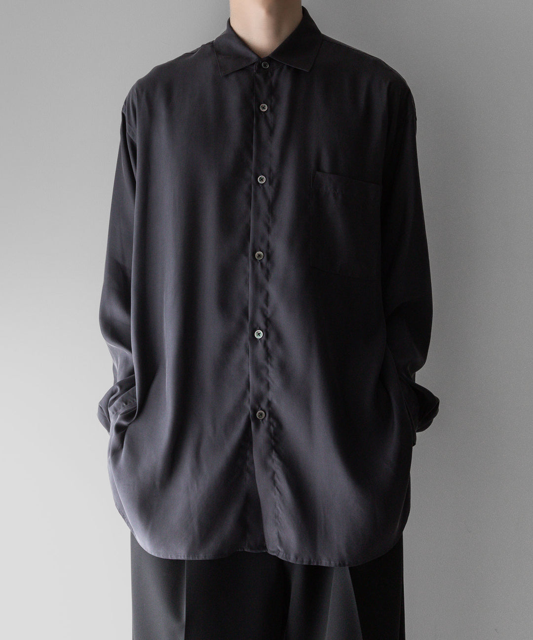 【stein】ssstein シュタインのOVERSIZED CUPRO LS SHIRTのCHARCOAL 公式通販サイトsession福岡セレクトショップ