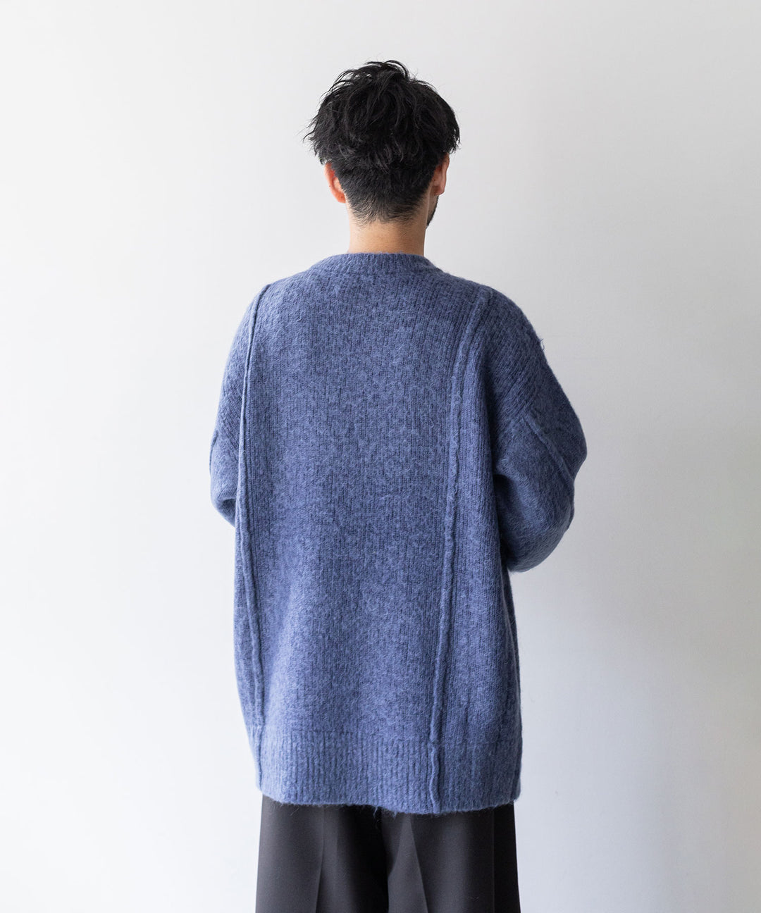 stein(シュタイン)の23AWコレクションKID MOHAIR KNIT LSのBLUE GREY