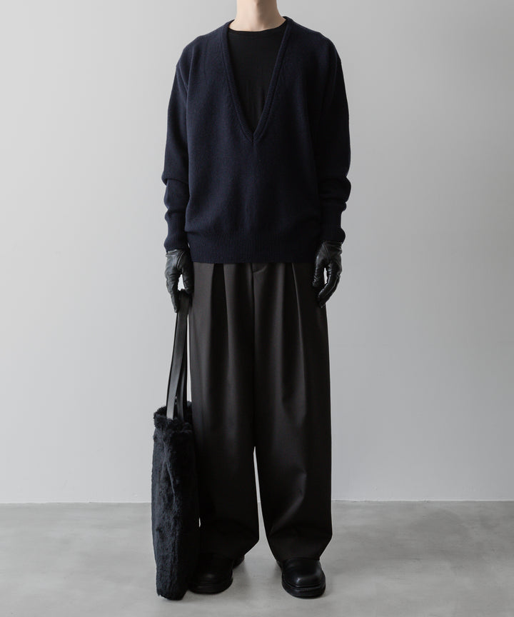 ssstein(シュタイン)の24AWコレクション EXTRA FINE WOOL KNIT DEEP V NECK LS - DARK NAVY 公式通販サイトsession福岡セレクトショップ