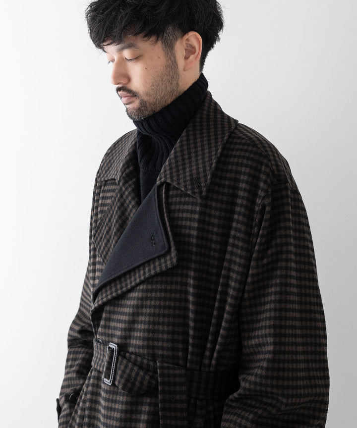 stein シュタイン DOUBLE LAPELED DOUBLE BREASTED COAT - GINGHAM×BLACK sessionセッション福岡セレクトショップ 公式通販サイト  