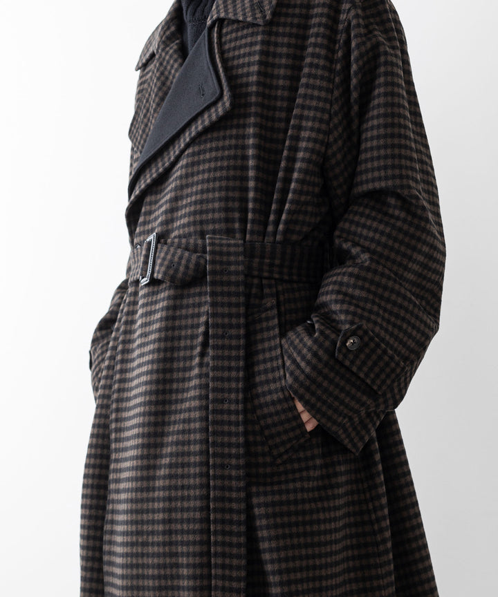 stein シュタイン DOUBLE LAPELED DOUBLE BREASTED COAT - GINGHAM×BLACK sessionセッション福岡セレクトショップ 公式通販サイト  