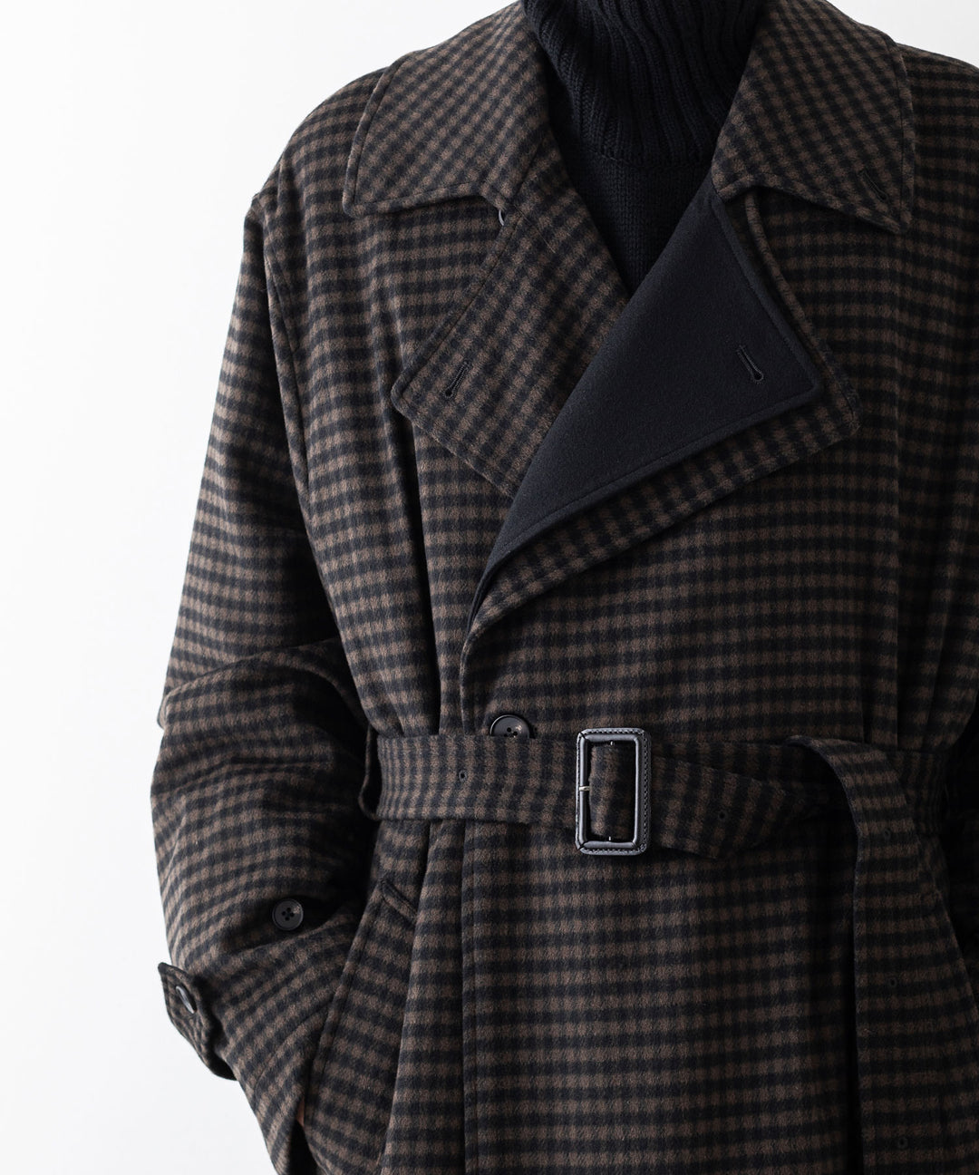 stein シュタイン DOUBLE LAPELED DOUBLE BREASTED COAT - GINGHAM×BLACK sessionセッション福岡セレクトショップ 公式通販サイト  