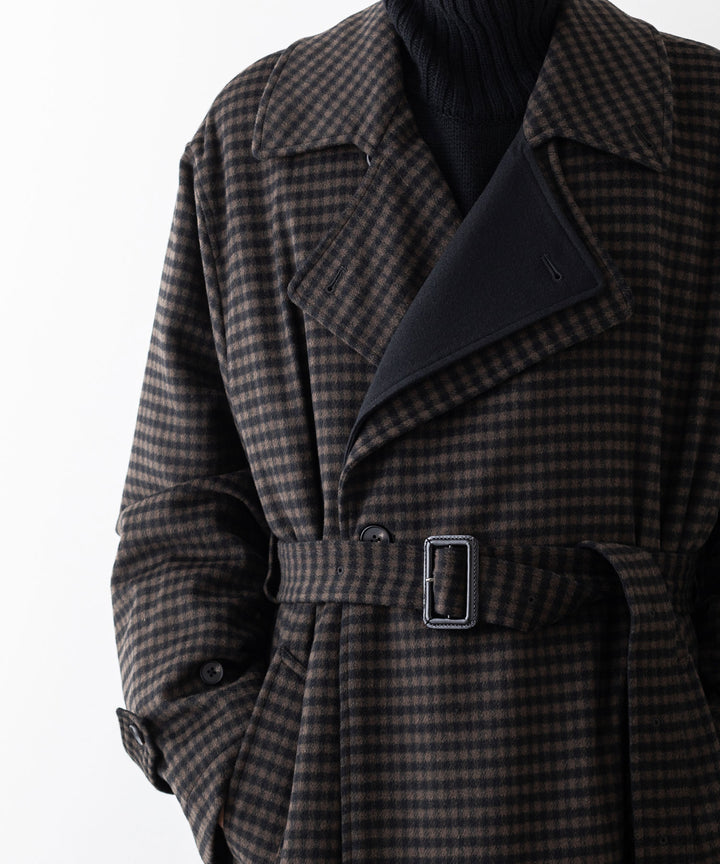stein シュタイン DOUBLE LAPELED DOUBLE BREASTED COAT - GINGHAM×BLACK sessionセッション福岡セレクトショップ 公式通販サイト  