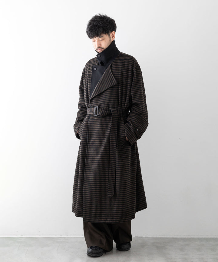 stein シュタイン DOUBLE LAPELED DOUBLE BREASTED COAT - GINGHAM×BLACK sessionセッション福岡セレクトショップ 公式通販サイト  