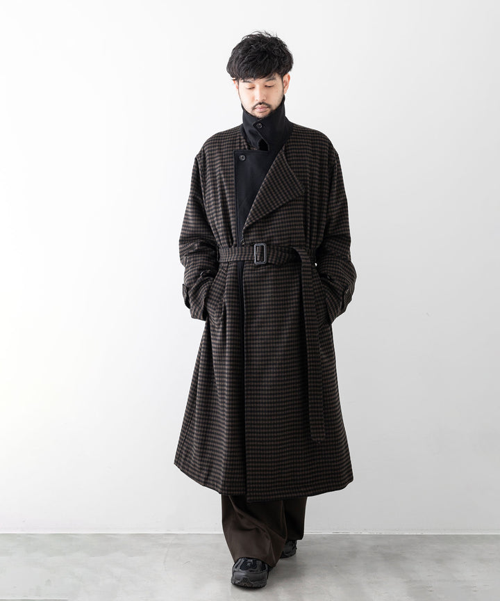 stein シュタイン DOUBLE LAPELED DOUBLE BREASTED COAT - GINGHAM×BLACK sessionセッション福岡セレクトショップ 公式通販サイト  