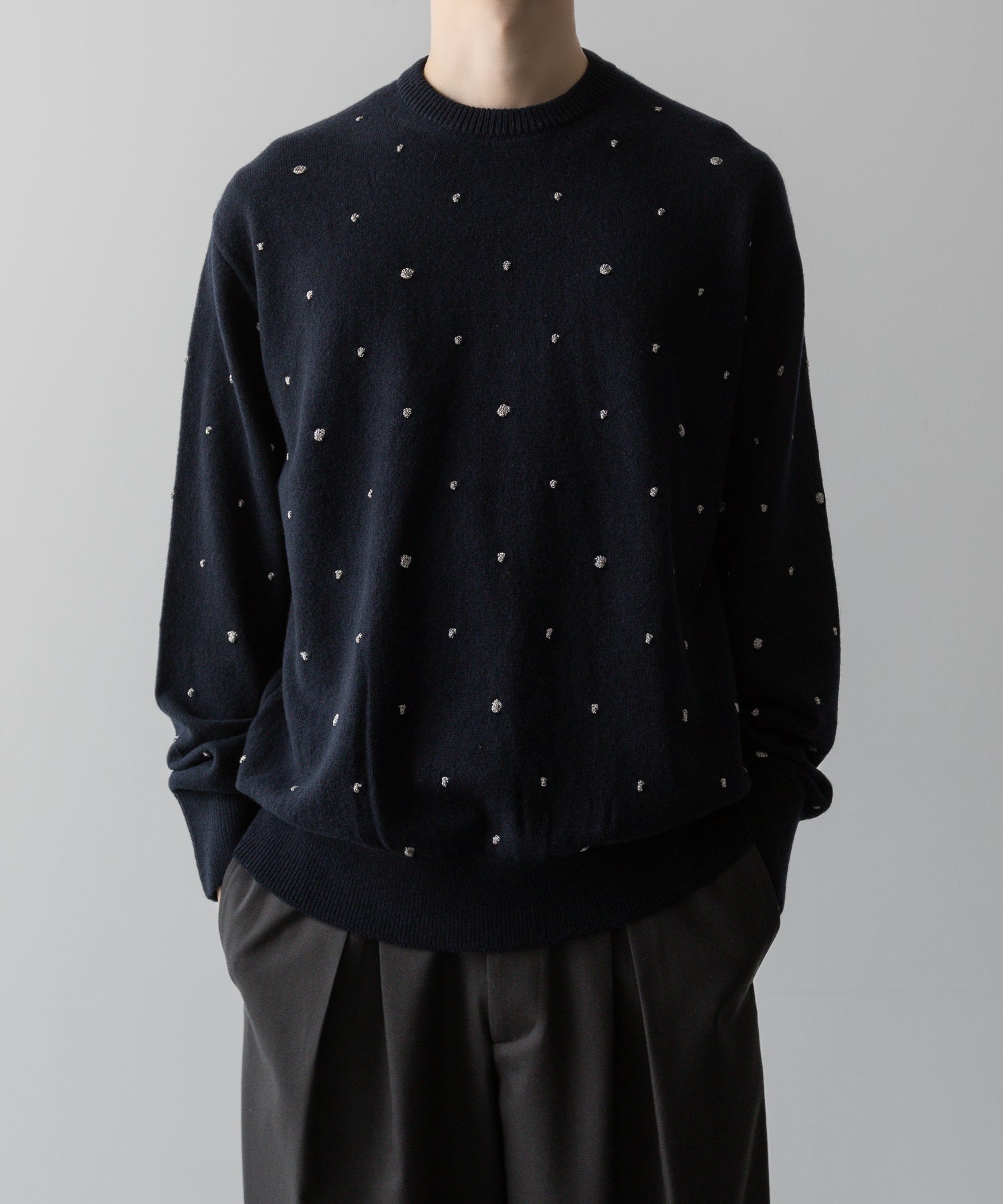 ssstein(シュタイン)の24AWコレクション GLITTER DOTS CREW NECK LS - DARK NAVY 公式通販サイトsession福岡セレクトショップ