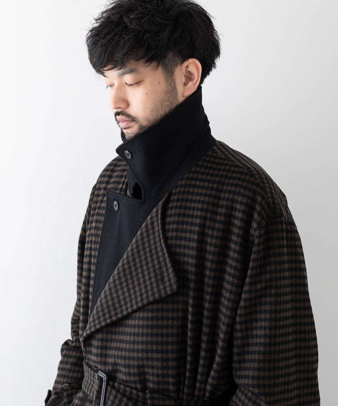stein シュタイン DOUBLE LAPELED DOUBLE BREASTED COAT - GINGHAM×BLACK sessionセッション福岡セレクトショップ 公式通販サイト  
