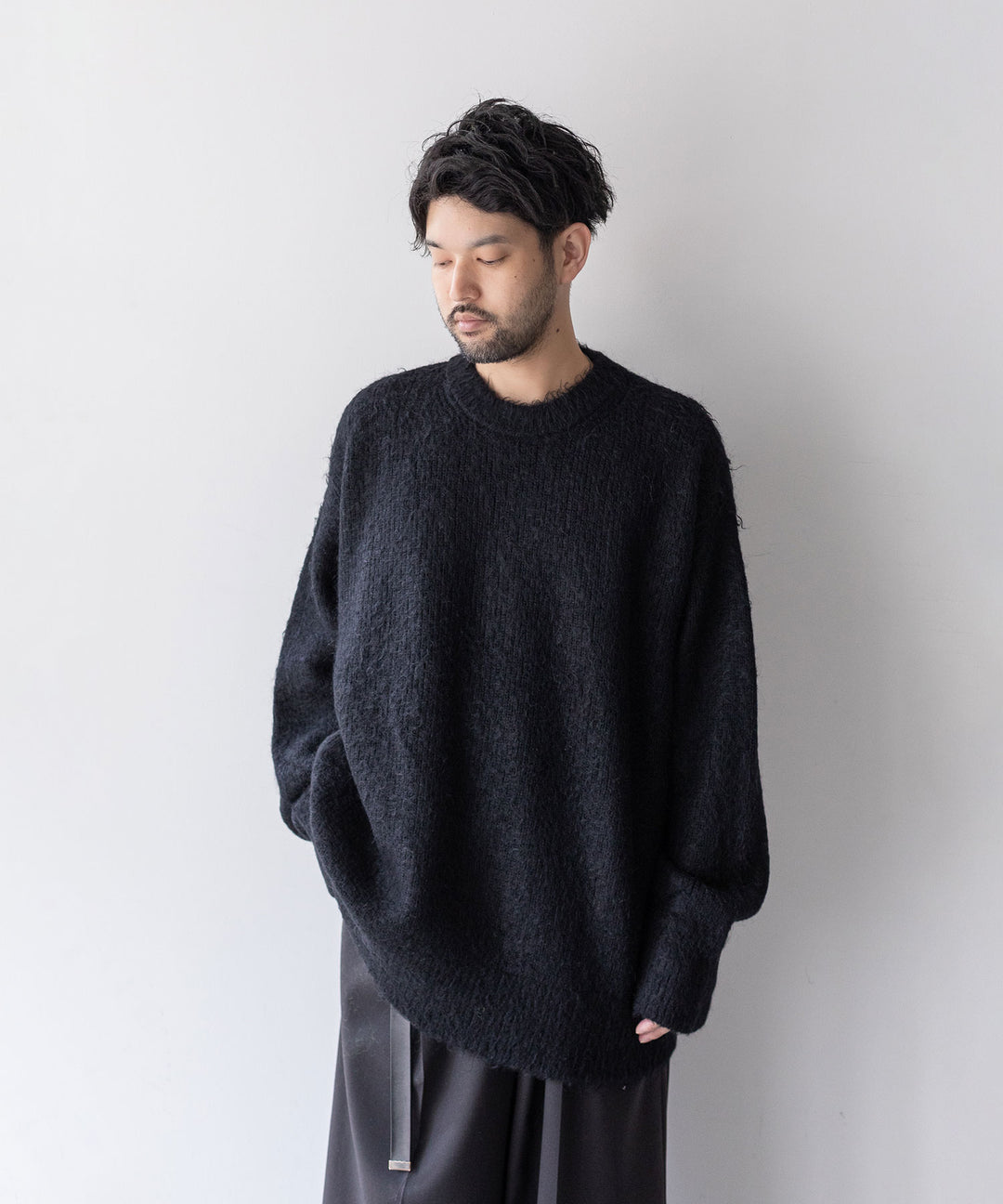 stein(シュタイン)の23AWコレクションKID MOHAIR KNIT LSのBLACK session福岡セレクトショップ