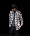 【 VEIN 】ORGANIC COTTON OMBRE CHECK L/S SHIRT - C.GRAY