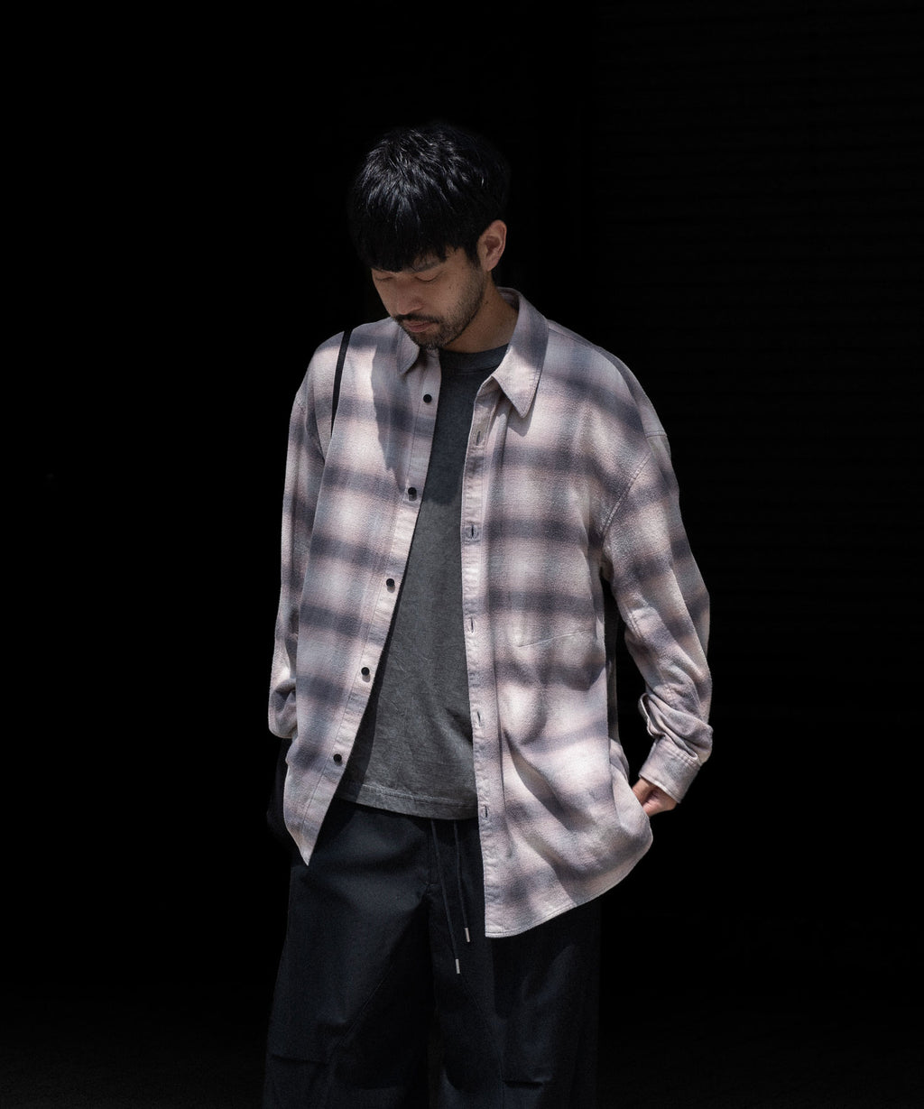 【 VEIN 】ORGANIC COTTON OMBRE CHECK L/S SHIRT - C.GRAY公式通販サイトsession福岡セレクトショップ