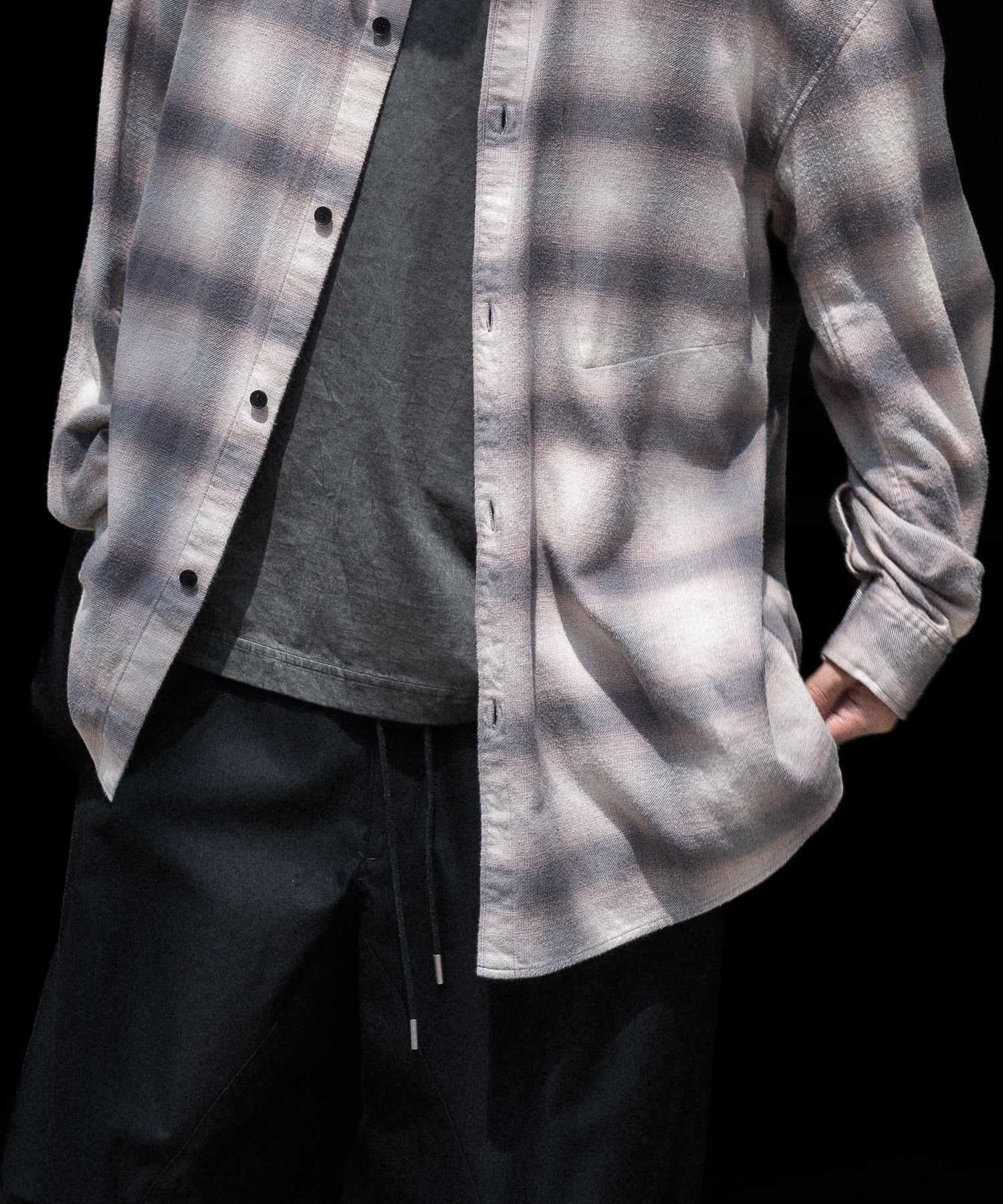 【 VEIN 】ORGANIC COTTON OMBRE CHECK L/S SHIRT - C.GRAY公式通販サイトsession福岡セレクトショップ