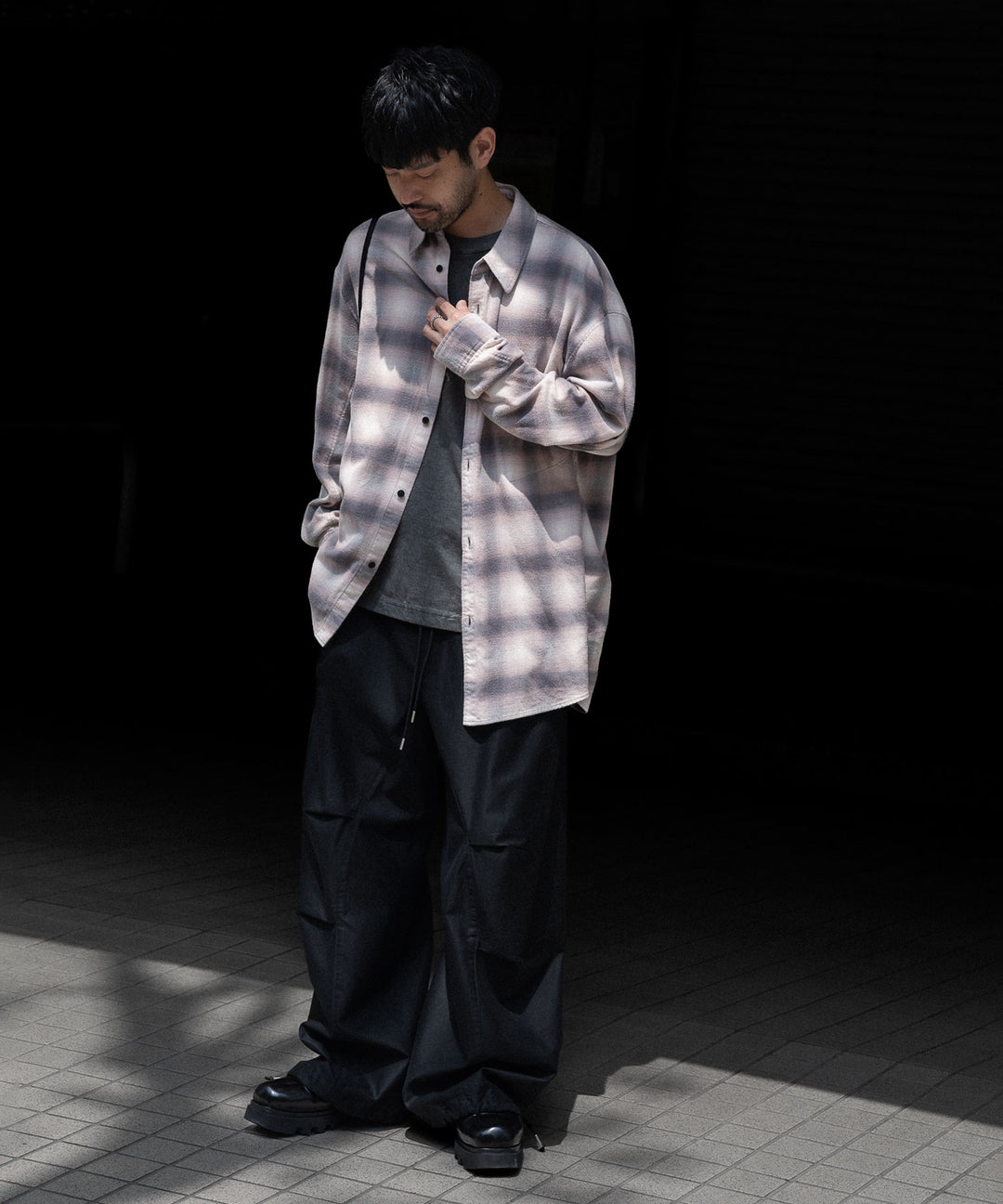 【 VEIN 】ORGANIC COTTON OMBRE CHECK L/S SHIRT - C.GRAY公式通販サイトsession福岡セレクトショップ