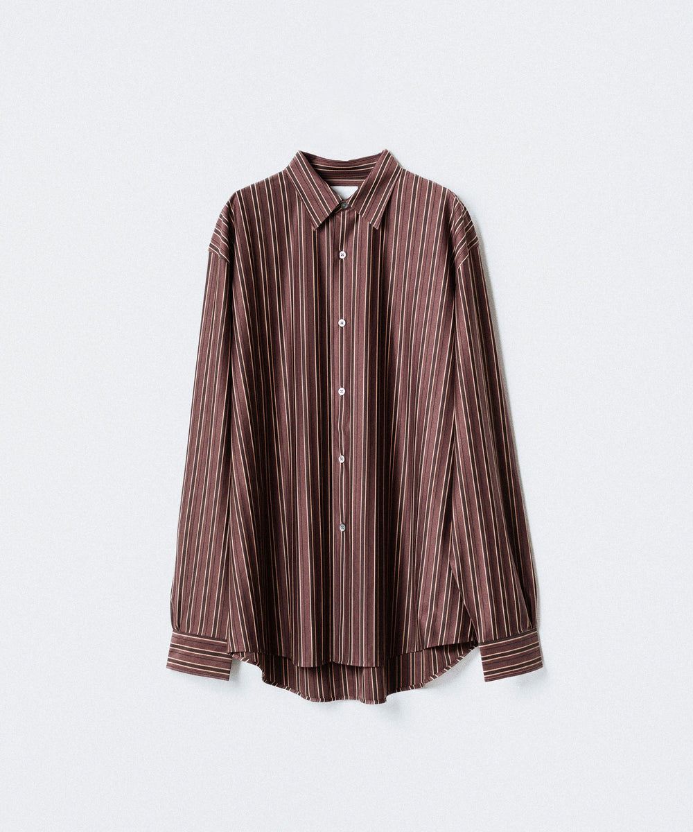 KANEMASA PHIL.-カネマサフィル46G MODEST STRIPE SHIRTのBROWN公式通販サイトsession福岡セレクトショップ
