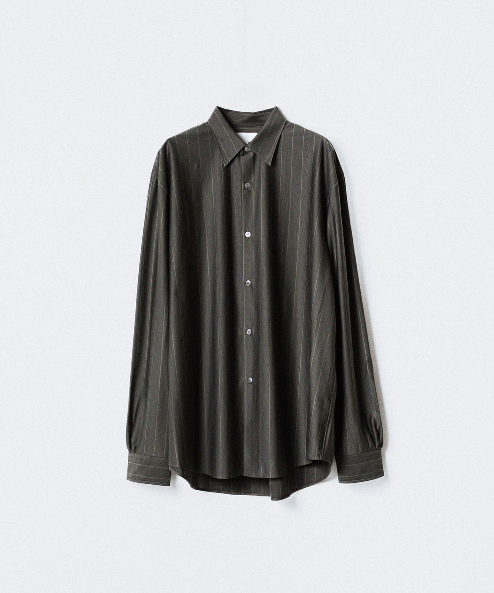 KANEMASA PHIL.-カネマサフィル46G MODEST STRIPE SHIRTのGREY公式通販サイトsession福岡セレクトショップ